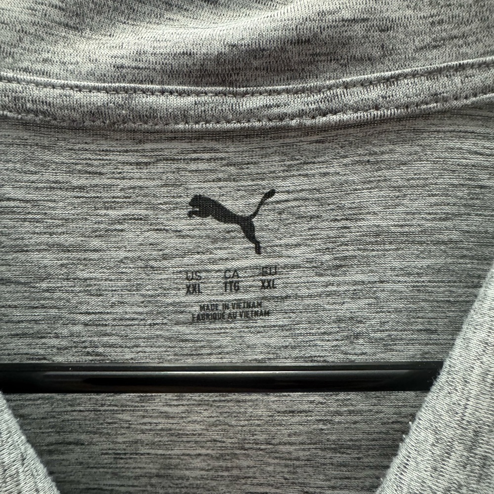 Puma Men's Heather Gray Polo Shirt - Picture 2 of 3